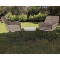 Vasto Rattan Bistro Set in Grey - Rattan Direct