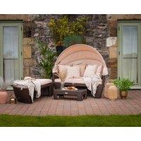 Rattan Garden Day Bed in Brown - Venice - Rattan Direct