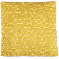 Premium Scatter Cushion in Geometric Yellow - Rattan Direct