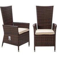 Reclining Rattan Garden Chair in Brown - Cambridge - Rattan Direct