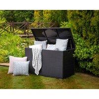 Outdoor Rattan Garden Storage Box in Black - Rattan Direct