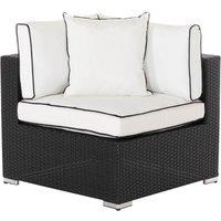 Florida Rattan Garden Corner Section in Black & White - Rattan Direct