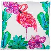 Premium Scatter Cushion in Flamingo Print - Rattan Direct