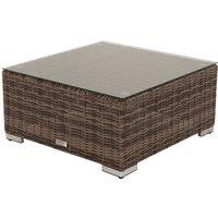 Rattan Garden Ottoman / Coffee Table in Truffle Brown & Champagne - Florida - Rattan Direct