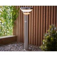 Endon Halton Solar LED Outdoor Floor Light in Silver - Rattan Direct