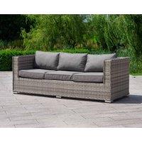 3 Seater Rattan Conservatory Sofa in Grey - Ascot - Rattan Direct