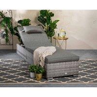 Rattan Garden Reclining Sun Lounger in Grey - Miami - Rattan Direct