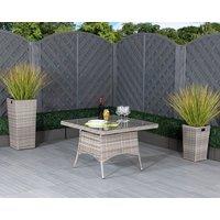 Square Rattan Garden Dining Table in Grey - Rattan Direct