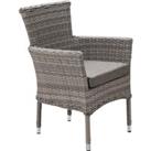 Stackable Rattan Garden Chair in Grey - Cambridge - Rattan Direct