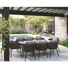 Rope Weave 8 Seater Garden Dining Set in Grey - Selene - Rattan Direct