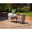 2 Seater Rattan Garden Dining Set With Small Round Table in Grey - Cambridge - Rattan Direct