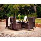 8 Seater Rattan Garden Dining Set With Rectangular Dining Table in Brown - Cambridge - Rattan Direct