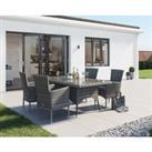 4 Rattan Chairs & Small Rectangular Dining Table Set in Grey - Cambridge - Rattan Direct