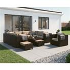 Rattan Garden Corner Sofa Set in Brown - Geneva - Rattan Direct