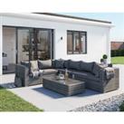 Rattan Garden Righthand Corner Sofa Set in Grey - Monaco - Rattan Direct