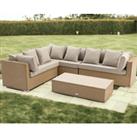 Rattan Garden Righthand Corner Sofa Set in Willow - Monaco - Rattan Direct