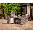 4 Seat Rattan Garden Dining Set With Square Table in Grey With Ice Bucket - Marseille - Rattan Direc