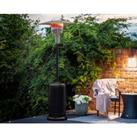 Stainless Steel Mushroom Patio Heater in Black with Silver Dome - Nevada - Rattan Direct