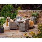 6 Rattan Garden Dining Chairs & Small Rectangular Table in Grey - Riviera - Rattan Direct