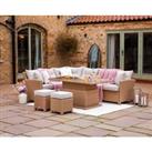 Rattan Garden Corner Dining Set With Adjustable Height Table in Willow - Sorrento - Rattan Direct