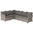 Sorrento Rattan Garden Corner Sofa in Grey with Grey Cushions - Sorrento - Rattan Direct