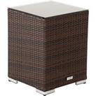 Rattan Garden Tall Square Side Table in Brown - Rattan Direct