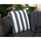 Premium Scatter Cushion in Thick Grey Stripe - Rattan Direct