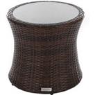 Rattan Garden Tall Round Side Table in Brown - Rattan Direct