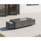 Rattan Garden Coffee Table with 2 Footstools in Grey - Ascot - Rattan Direct