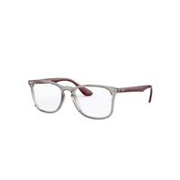 Ray-Ban Eyeglasses Unisex Rb7074 Optics - Shiny Bordeaux Frame Clear Lenses 52-18
