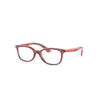 Ray-Ban Eyeglasses Children Rb1586 Optics Kids - Red On Grey Frame Clear Lenses Polarized 49-16