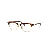 Ray-Ban Eyeglasses Unisex Clubmaster Optics - Red Havana Frame Clear Lenses 53-21