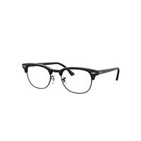 Ray-Ban Eyeglasses Unisex Clubmaster Optics - Black Frame Clear Lenses 53-21