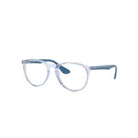 Ray-Ban Eyeglasses Woman Erika Optics - Light Blue Frame Clear Lenses Polarized 51-18