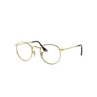 Ray-Ban Eyeglasses Unisex Round Metal Optics - Arista Gold Frame Clear Lenses 53-21