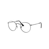 Ray-Ban Eyeglasses Unisex Round Metal Optics - Gunmetal Frame Clear Lenses 53-21