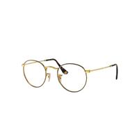 Ray-Ban Eyeglasses Unisex Round Metal Optics - Gold Frame Clear Lenses 53-21