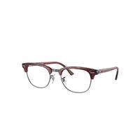 Ray-Ban Eyeglasses Unisex Clubmaster Optics - Striped Red Frame Clear Lenses Polarized 51-21