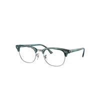 Ray-Ban Eyeglasses Unisex Clubmaster Optics - Striped Green Frame Clear Lenses Polarized 51-21