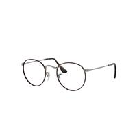 Ray-Ban Eyeglasses Unisex Round Metal Optics - Gunmetal Frame Clear Lenses 47-21