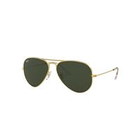 Ray-Ban Sunglasses Unisex Aviator Classic - Arista Gold Frame Green Lenses 55-14