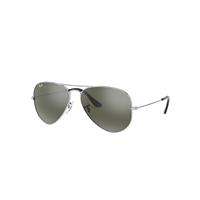 Ray-Ban Sunglasses Unisex Aviator Mirror - Silver Frame Grey Lenses 55-14