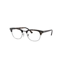 Ray-Ban Eyeglasses Unisex Clubmaster Optics - Dark Havana Frame Clear Lenses 49-21