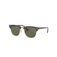 Ray-Ban Sunglasses Unisex Clubmaster Classic - Tortoise On Gold Frame Green Lenses Polarized 49-21