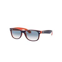 Ray-Ban Sunglasses Unisex New Wayfarer Color Mix - Blue On Orange Frame Blue Lenses 55-18