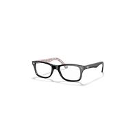 Ray-Ban Eyeglasses Unisex Rb5228 Optics - Black On White Frame Clear Lenses 53-17