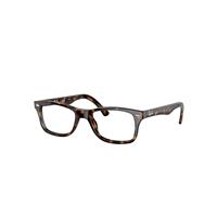 Ray-Ban Eyeglasses Unisex Rb5228 Optics - Dark Havana Frame Clear Lenses 53-17
