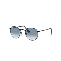 Ray-Ban Sunglasses Unisex Round Metal - Black Frame Blue Lenses 50-21