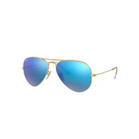 Ray-Ban Sunglasses Unisex Aviator Flash Lenses - Gold Frame Blue Lenses 62-14