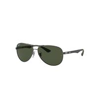 Ray-Ban Sunglasses Man Carbon Fibre - Grey Frame Green Lenses Polarized 61-13